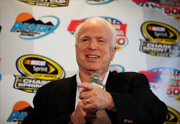 Arizona senator John McCain speaks to the media